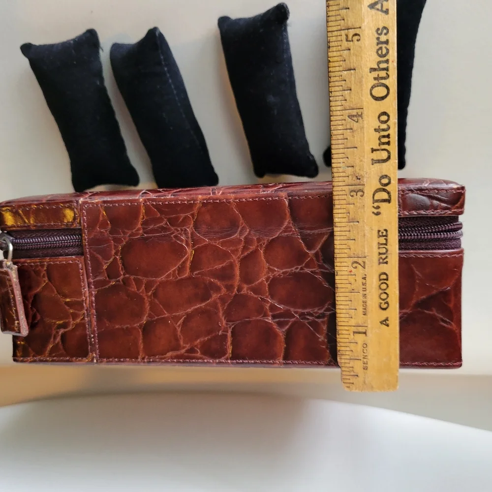 Faux Leather Croc Embossed Watch - Bracelet - Jewelry Storage Case ~ Unisex